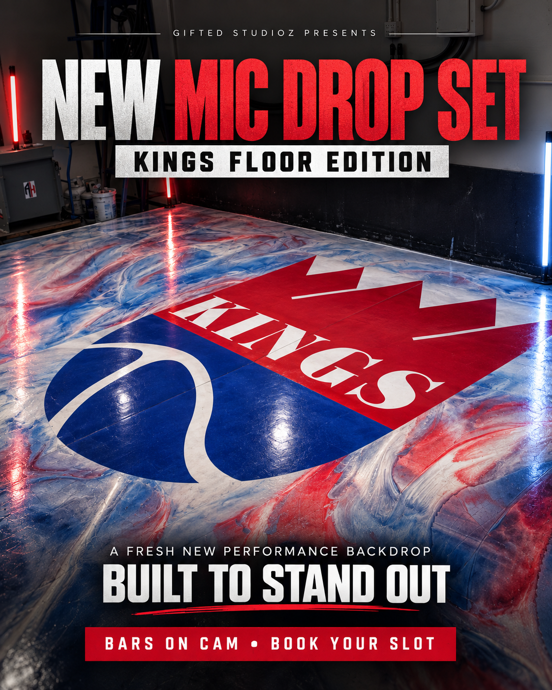 Bars on Cam Kings Floor performance set at Gifted Studioz
